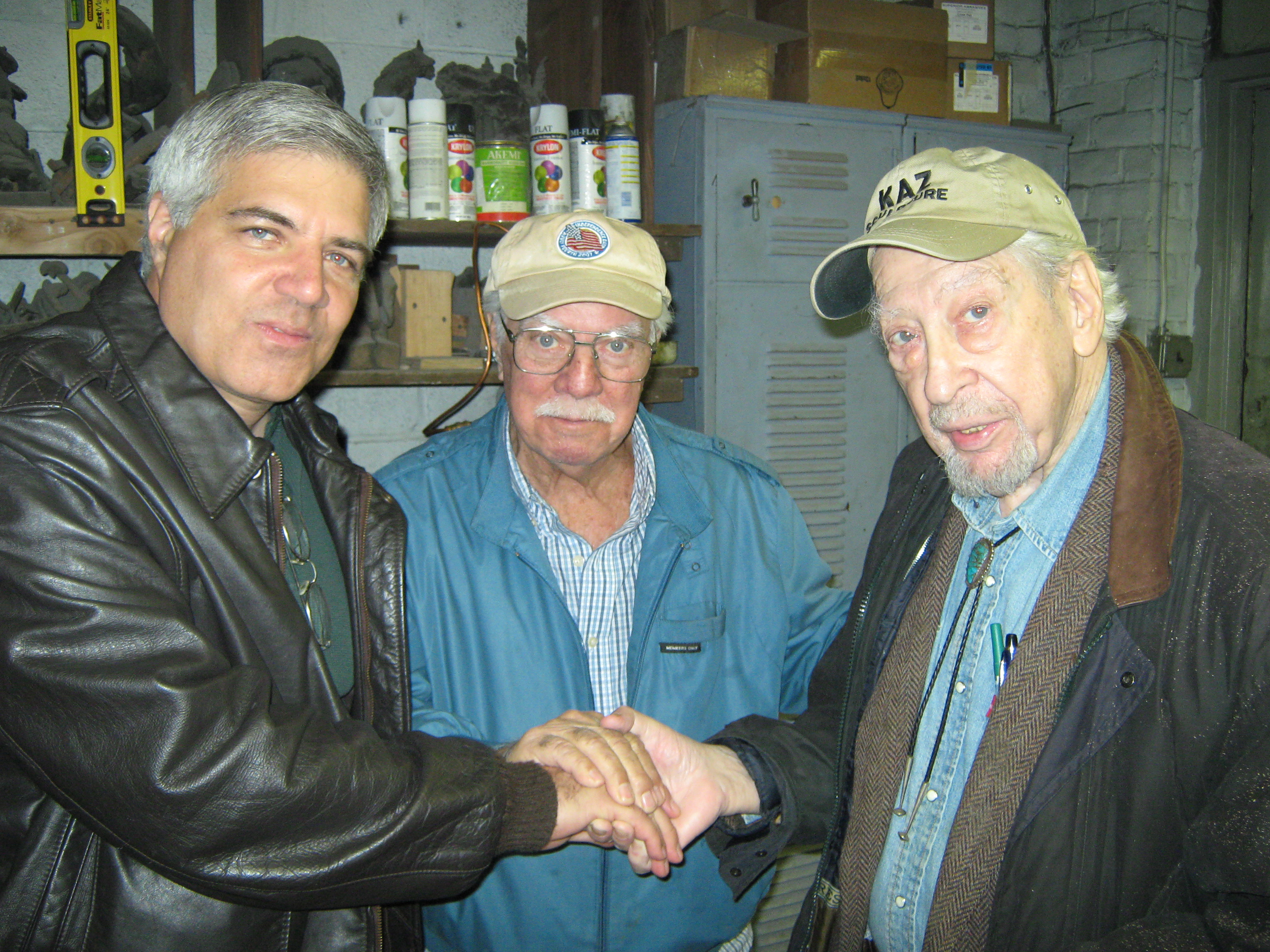   Angelo Jr and Thomas met one of Angelo's former teachers from the Art Student League. Nathanial Kaz ( Master Sculptor ) 